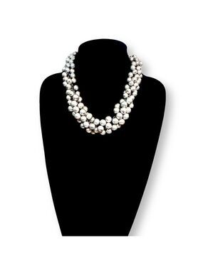 PREMIER DESIGNS Brushed silver ball beads cluster bib necklace​